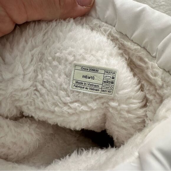 CROCS Classic Lined Neo Puff Boots White Women’s Size 10 - Picture 6 of 11